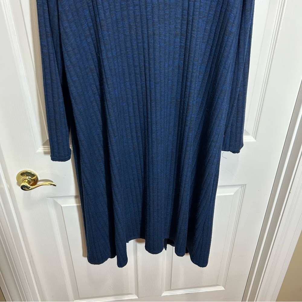 Lisa Rinna Collection Navy Open-Front Duster Cardigan - Picture 8 of 9